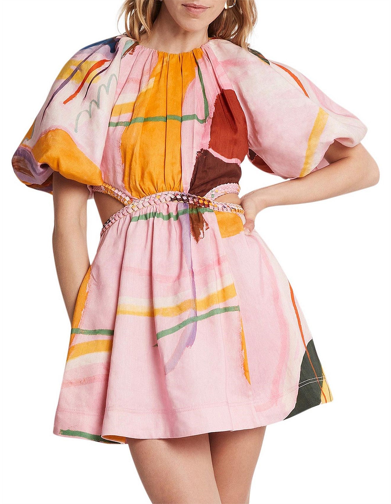 Aje Capucine Puff Sleeve Mini Dress