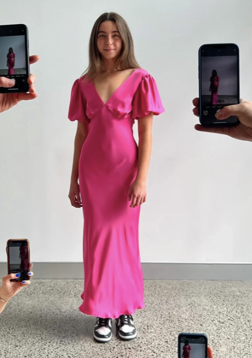 Ruby Uma Dress in Hot Pink
