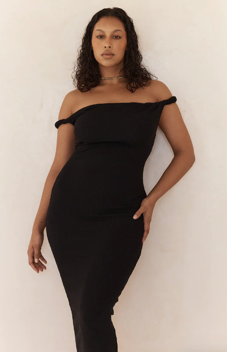 Johansen Long Poppy Dress in Black