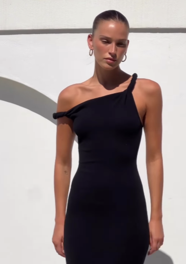 Johansen Long Poppy Dress in Black