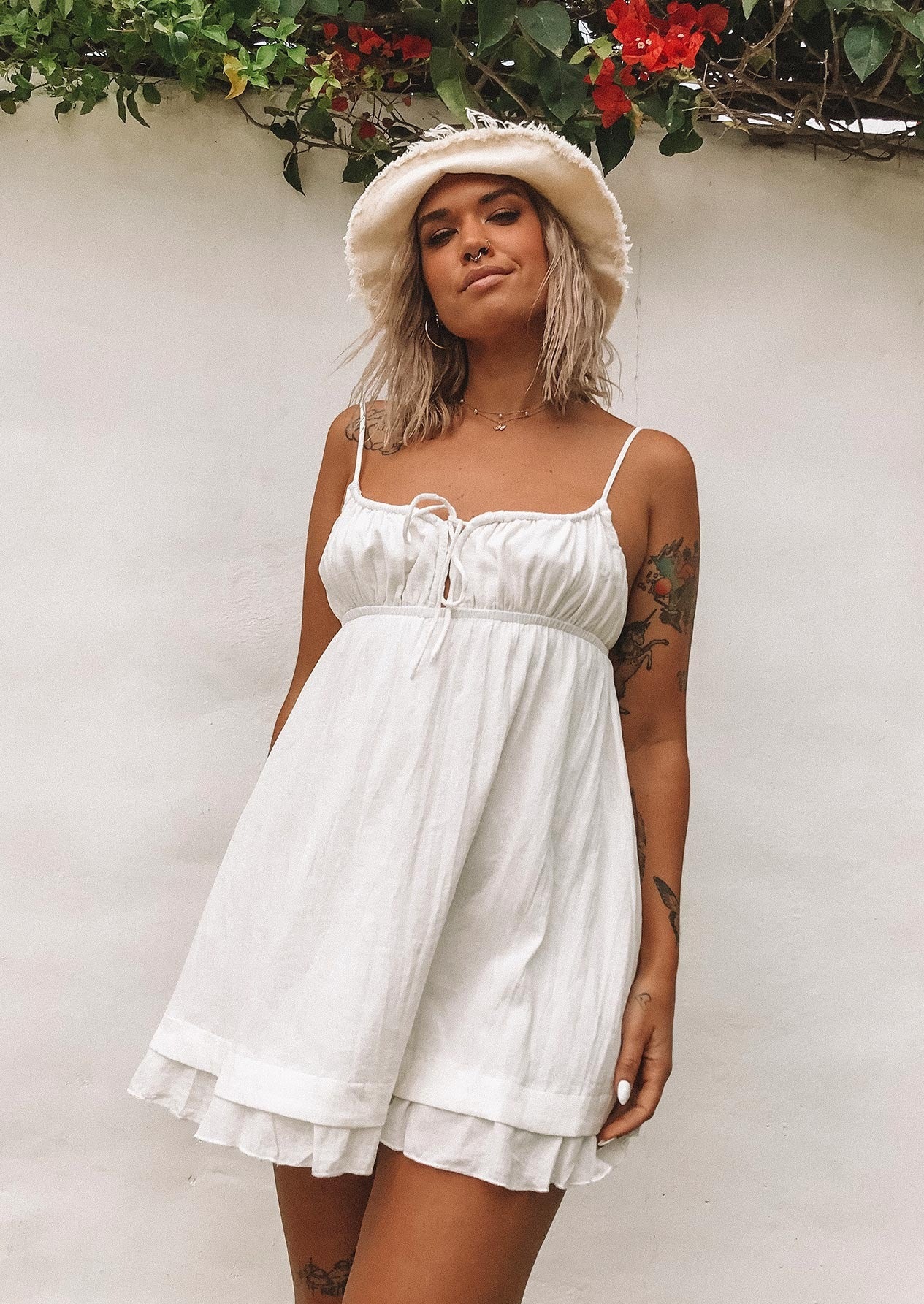 Empress of Love Mini Dress in White