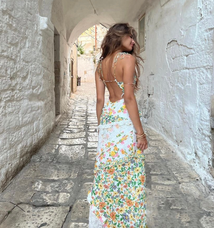 For Love and Lemons - Rosalyn Maxi Dress (Extra Small)