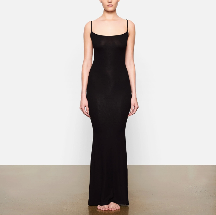 Skims Maxi Slip Dress in Black