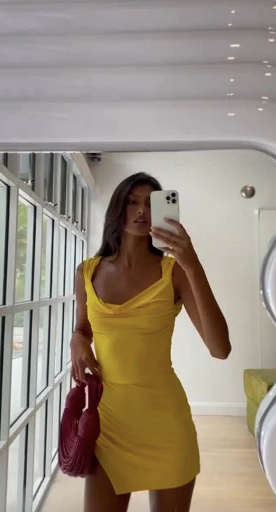 Joslin Mini Dress in Yellow
