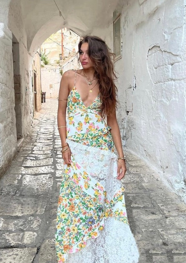 For Love and Lemons - Rosalyn Maxi Dress (Extra Small)