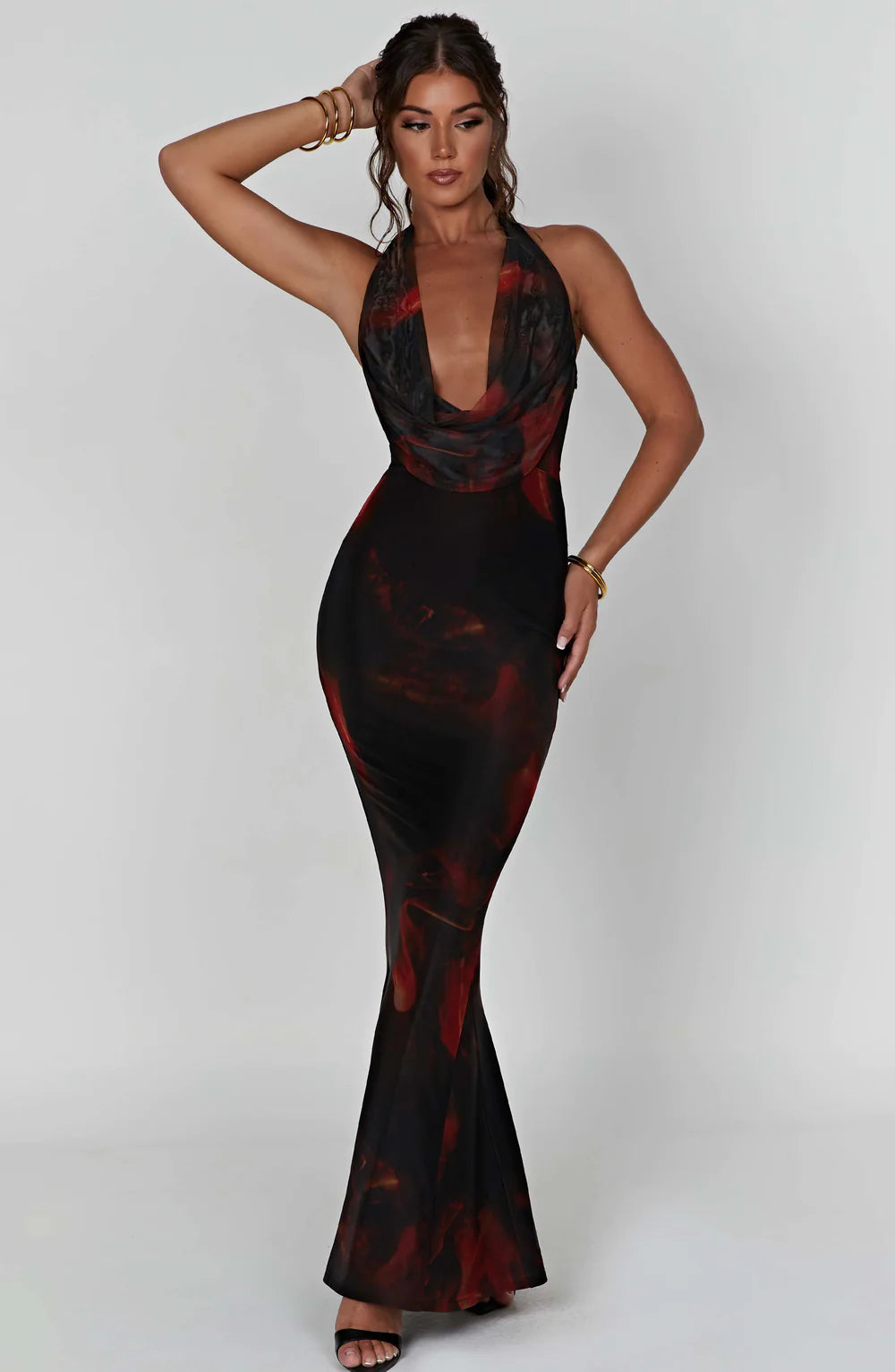 Chrishelle Maxi Dress in Fire