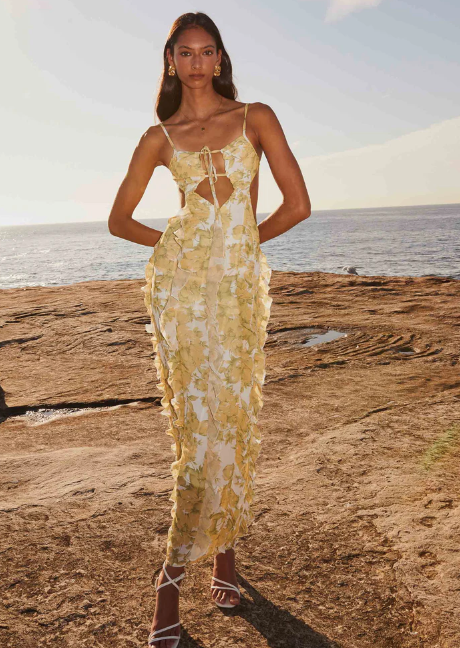 Sunset Kisses Ruffled Maxi